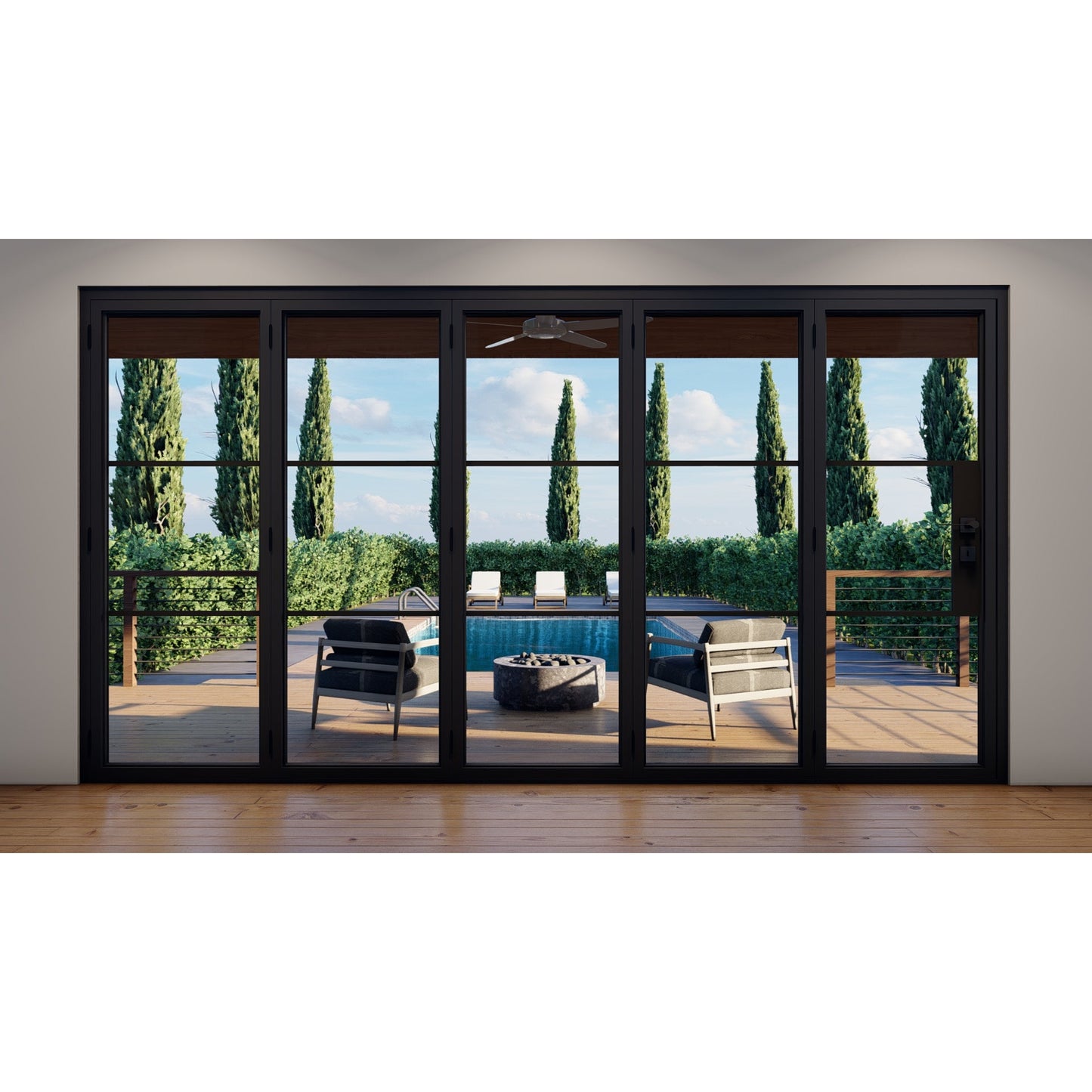 Pre-Order: Light 3 - 5 Panel | Steel Bi-Fold Doors (Ships 16-18 Weeks)