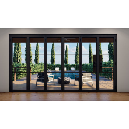 Pre-Order: Light 3 - 5+1 Panel | Steel Bi-Fold Doors (Ships 16-18 Weeks)