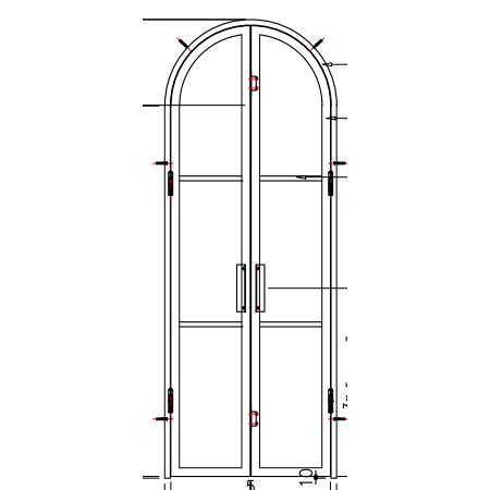 Pre-Order Light 3 Double Arch Interior (Pantry)-Steel Pantry Doors-Black Diamond Iron Doors