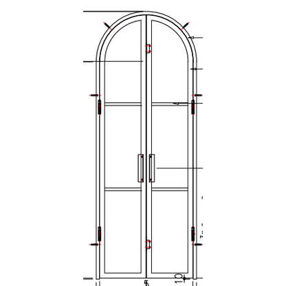 Pre-Order Light 3 Double Arch Interior (Pantry)-Steel Pantry Doors-Black Diamond Iron Doors