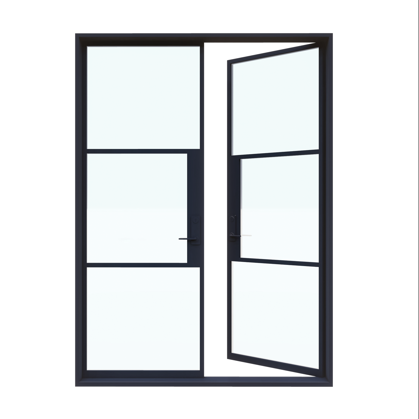 Light 3 - Double (Cold Weather + Thermal Break) | Steel French Doors