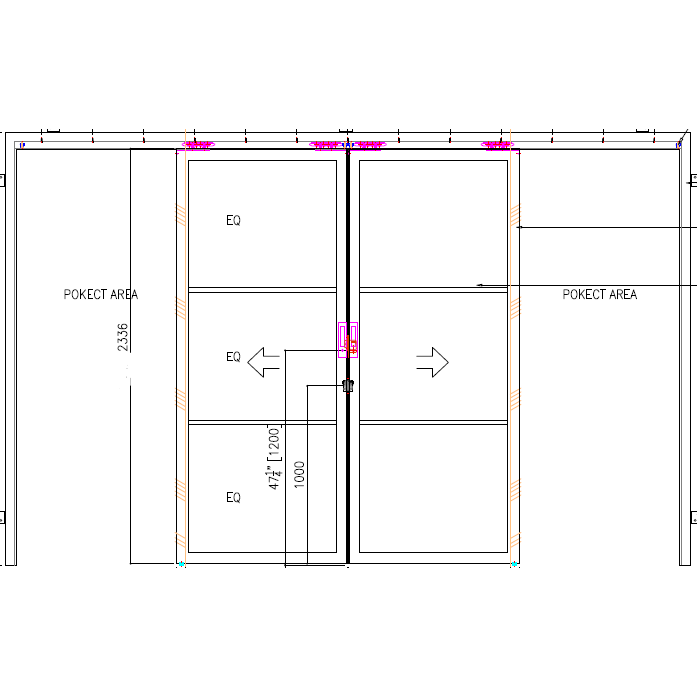 Pre-Order: Light 3 Interior - Double Pocket Door | Steel Pocket Doors (Ships 16-18 Weeks)