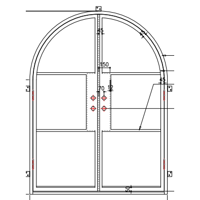 Light 3 Arch - Double (Arriving 6/1/23)-Steel French Doors-Black Diamond Iron Doors
