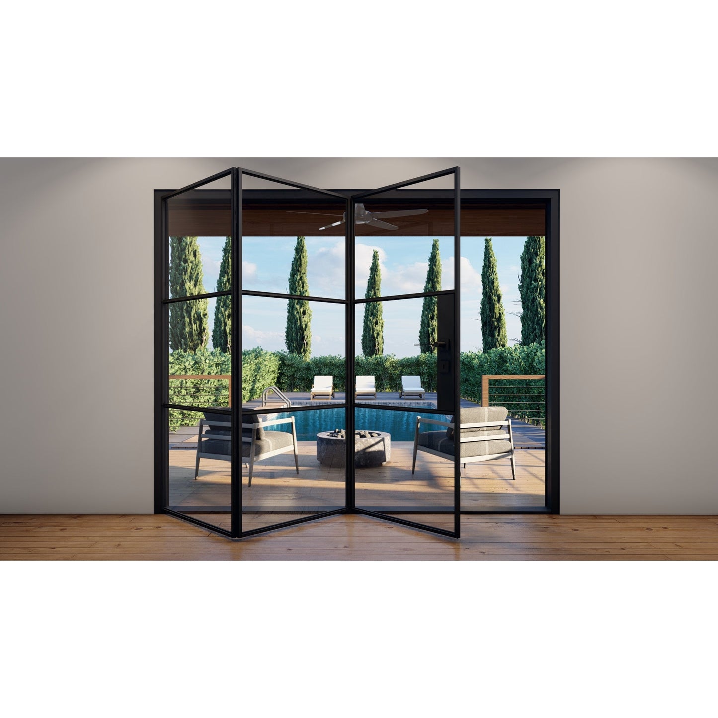 Pre-Order: Light 3S - 3 Panel (Cold Rolled Steel) | Steel Bi-Fold Doors (Ships 16-18 Weeks)