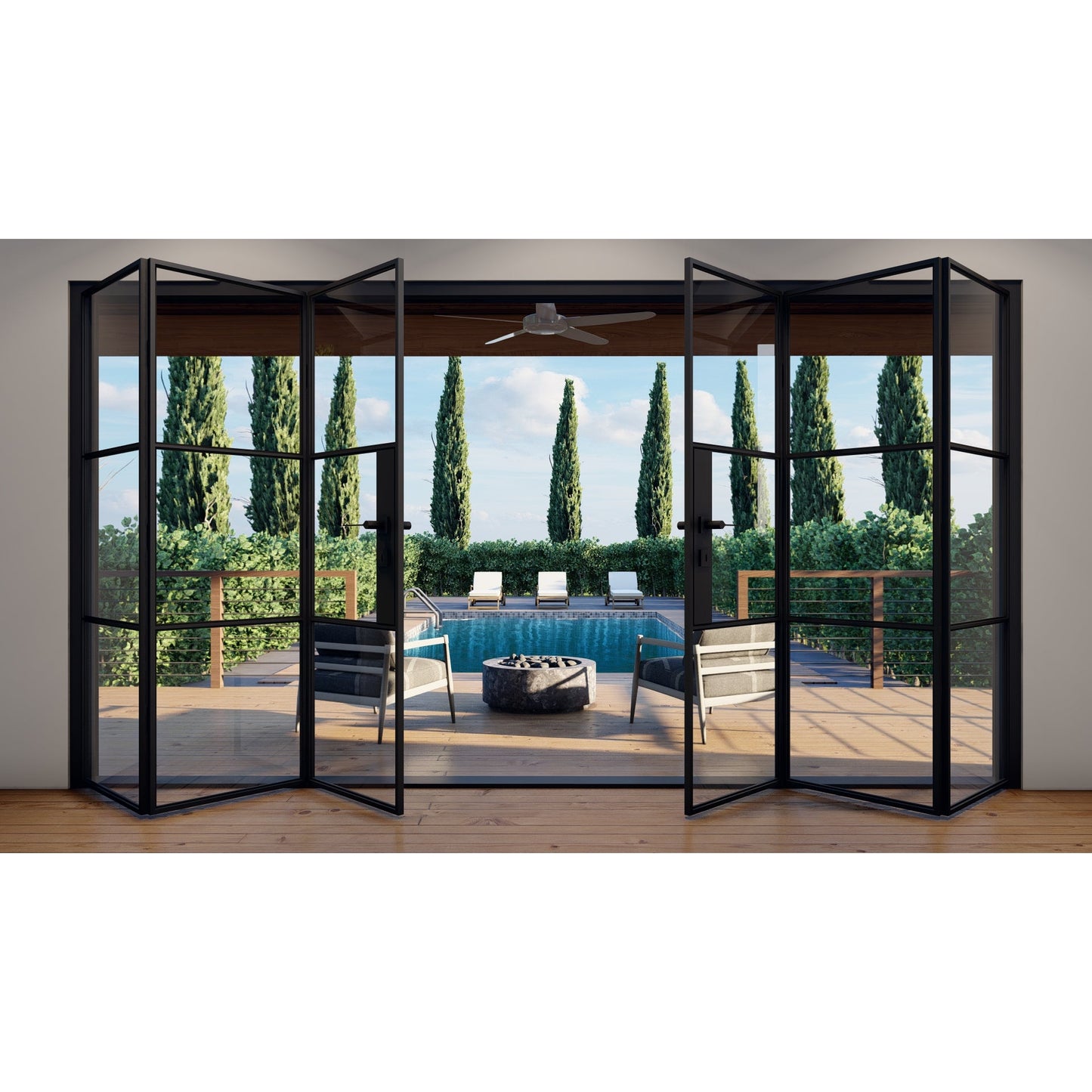 Pre-Order: Light 3S - 3+3 Panel (Cold Rolled Steel) | Steel Bi-Fold Doors (Ships 16-18 Weeks)
