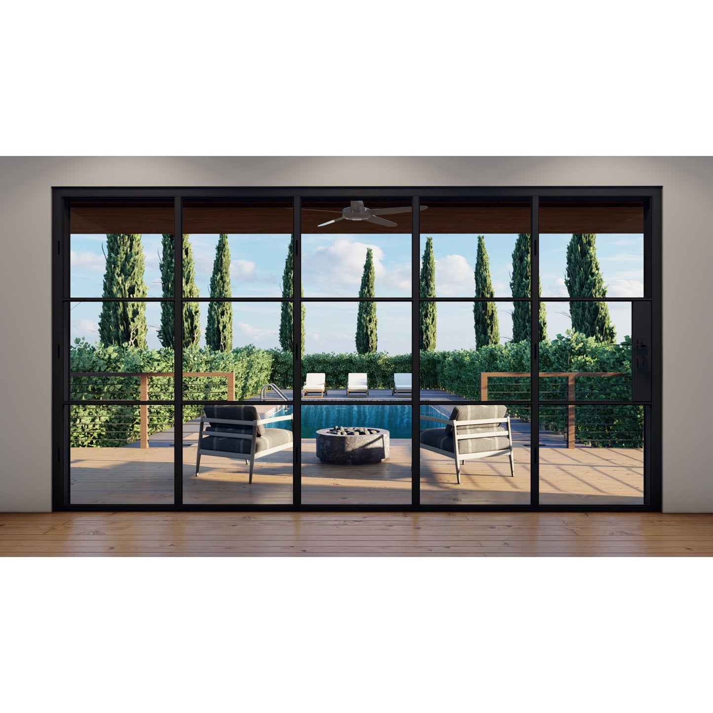 Pre-Order: Light 3S - 5 Panel (Cold Rolled Steel) | Steel Bi-Fold Doors (Ships 16-18 Weeks)