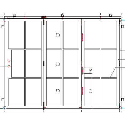 Light 6 Bi-Fold - 3 Panel | Steel French Doors