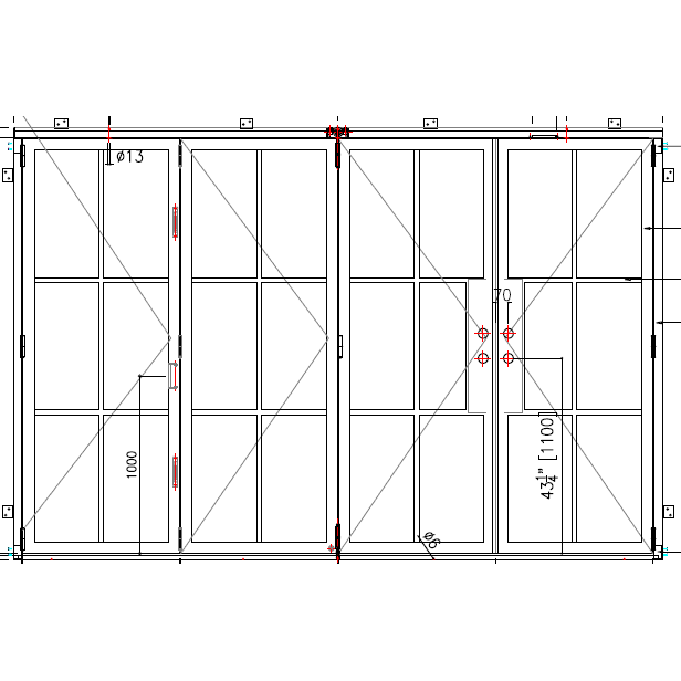 Light 6 Bi-Fold - 3+1 Panel | Steel French Doors