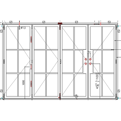 Light 6 Bi-Fold - 3+1 Panel | Steel French Doors