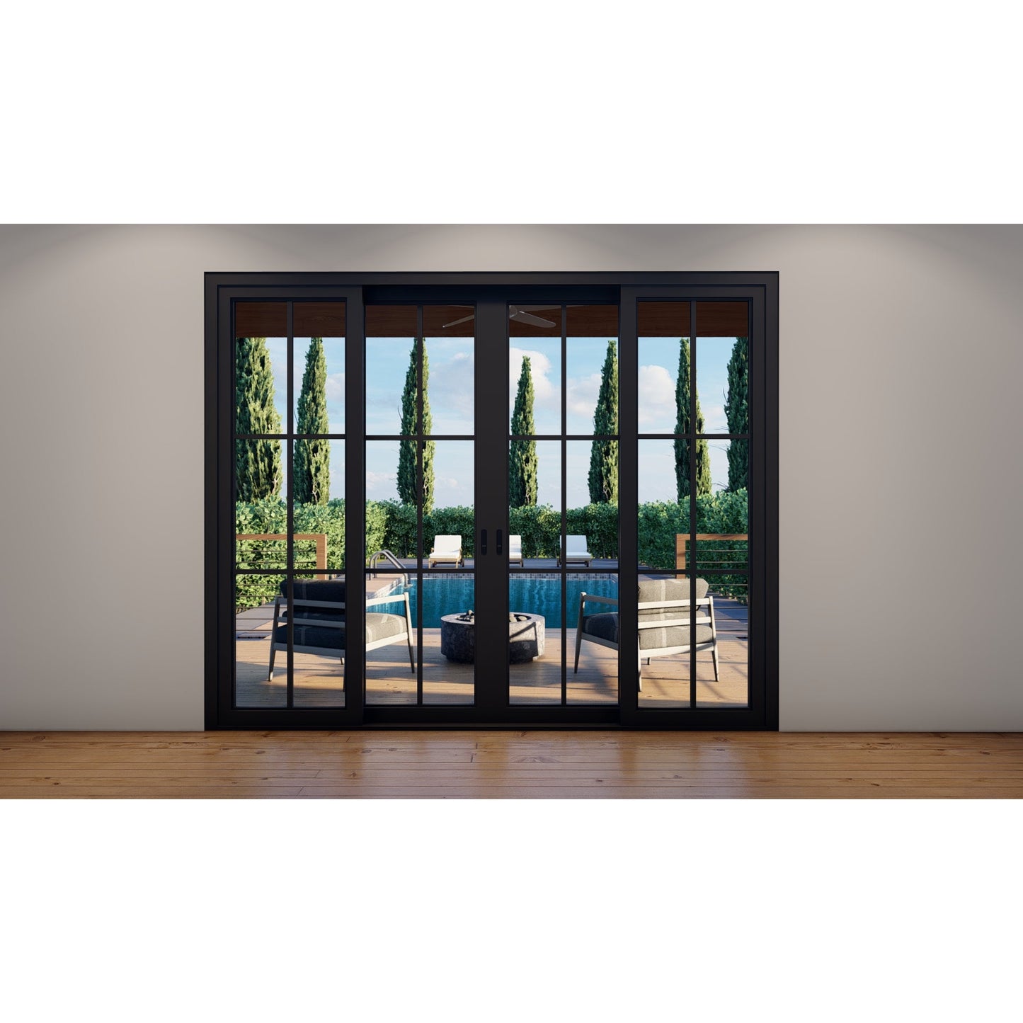 Pre-Order: Light 6 - 4 Panel (Fix - 2 Sliding - Fix) | Steel Sliding Doors (Ships 16-18 Weeks)