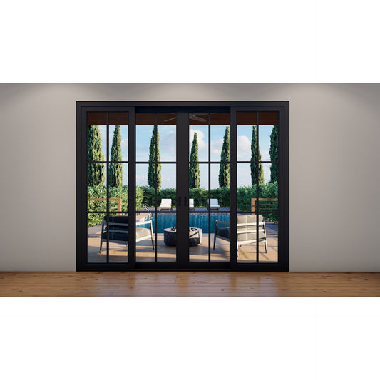 Pre-Order: Light 6 - 4 Panel (Fix - 2 Sliding - Fix) | Steel Sliding Doors (Ships 16-18 Weeks)