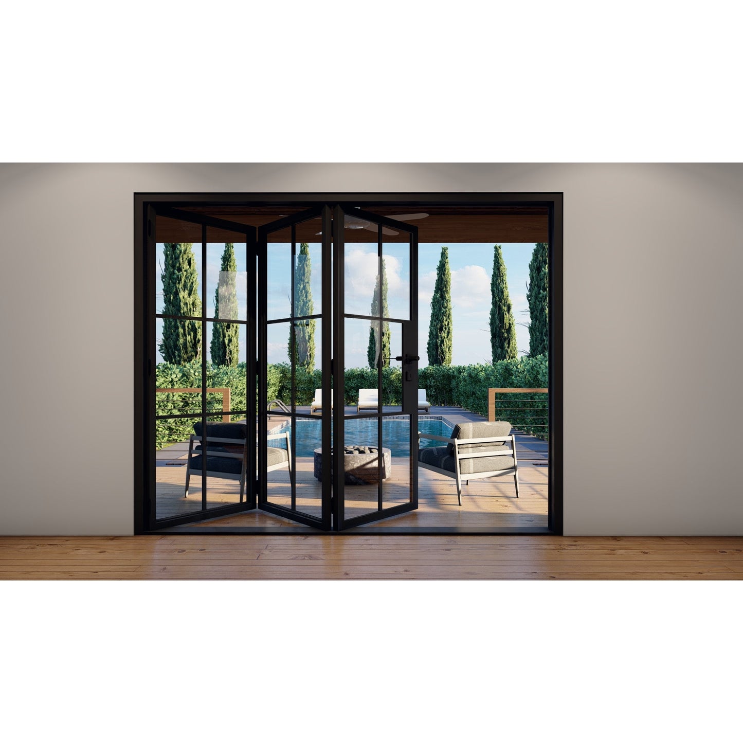 Pre-Order: Light 6 - 3 Panel | Steel Bi-Fold Doors (Ships 16-18 Weeks)