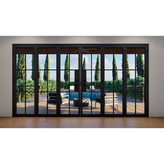 Pre-Order: Light 6 - 3+3 Panel | Steel Bi-Fold Doors (Ships 16-18 Weeks)