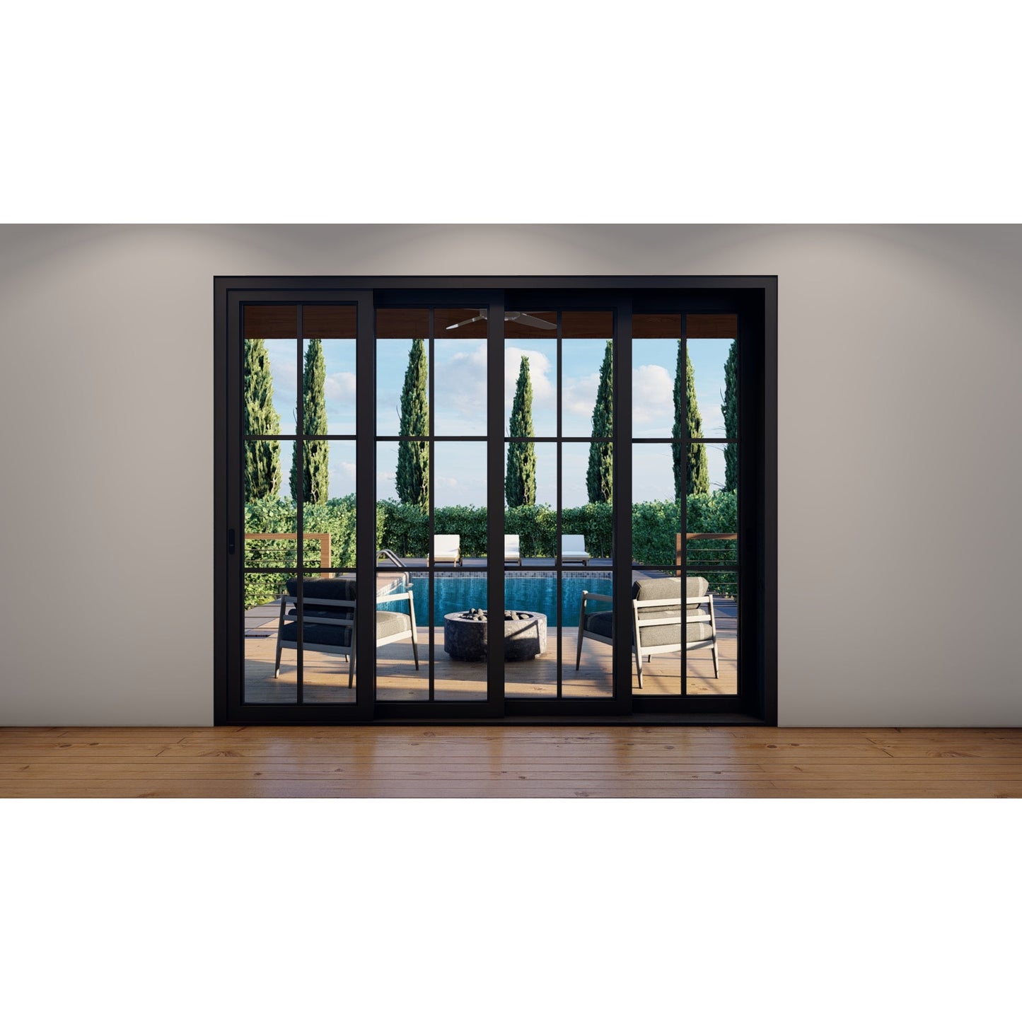 Pre-Order: Light 6 - 4 Panel | Steel Sliding Doors (Ships 16-18 Weeks)