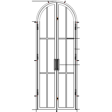 Light 6 Interior - Double - Arch | Steel Interior Door