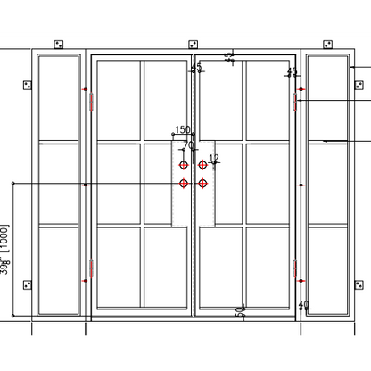 Light 6 - Double + Sidelights | Steel French Doors