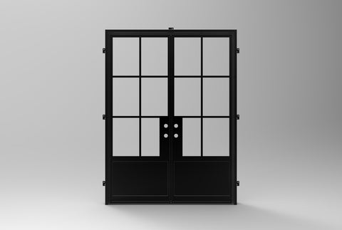 Light 6 - Double w/ Kickplate (Arriving 2/15/25) | Steel French Doors