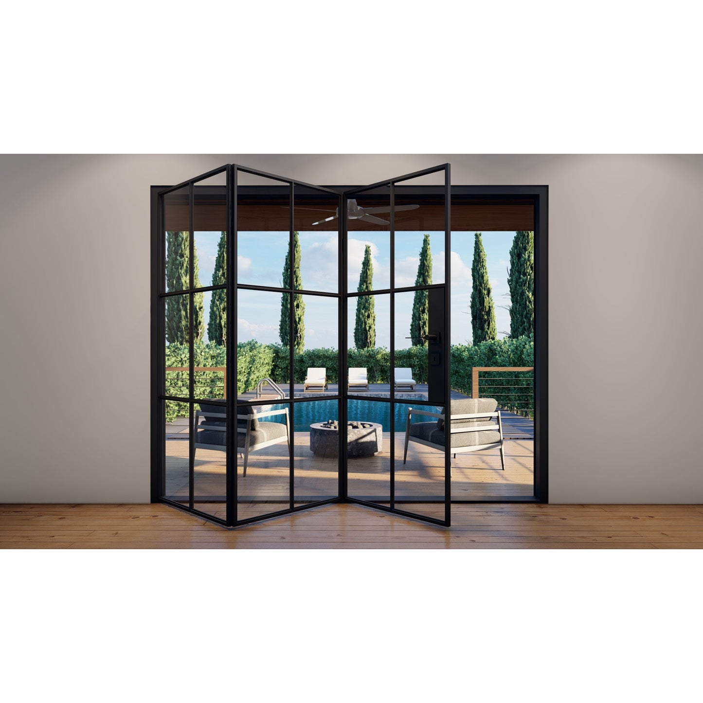 Pre-Order: Light 6S - 3 Panel (Cold Rolled Steel) | Steel Bi-Fold Doors (Ships 16-18 Weeks)