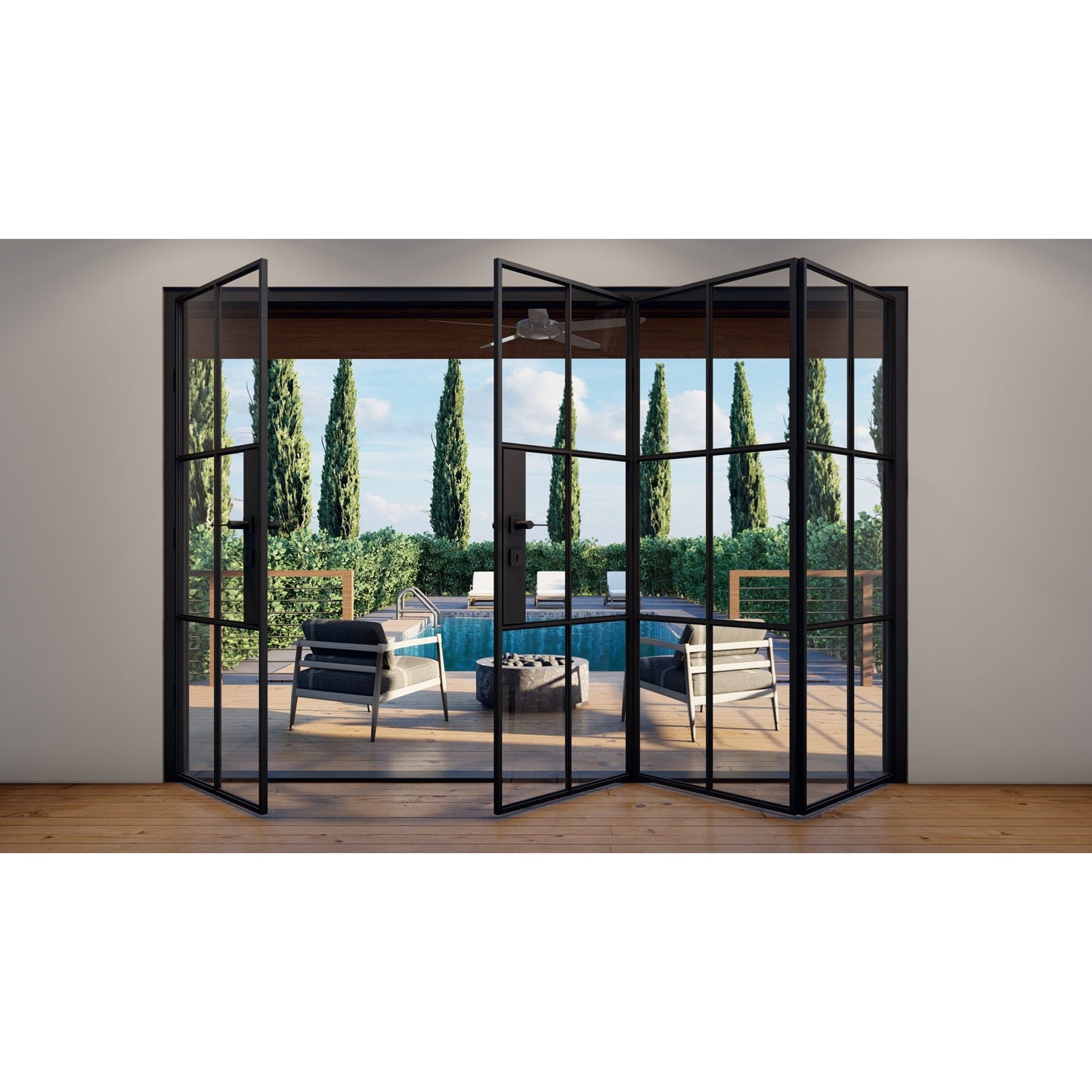 Pre-Order: Light 6S - 3+1 Panel (Cold Rolled Steel) | Steel Bi-Fold Doors (Ships 16-18 Weeks)