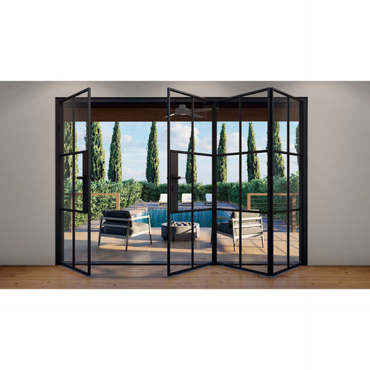Pre-Order: Light 6S - 3+1 Panel (Cold Rolled Steel) | Steel Bi-Fold Doors (Ships 16-18 Weeks)