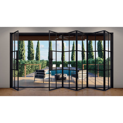 Pre-Order: Light 6S - 5+1 Panel (Cold Rolled Steel) | Steel Bi-Fold Doors (Ships 16-18 Weeks)