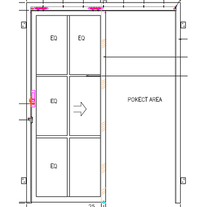 Pre-Order: Light 6 Single Interior Pocket Door | Steel Pocket Doors (Ships 16-18 Weeks)