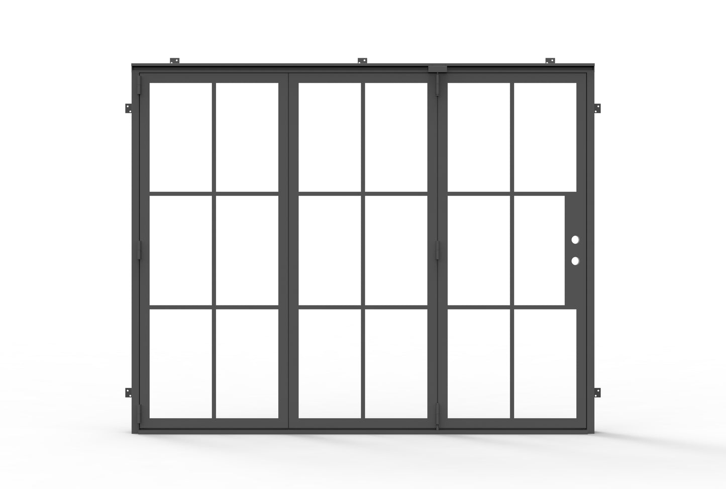 Light 6 Bi-Fold - 3 Panel | Steel French Doors