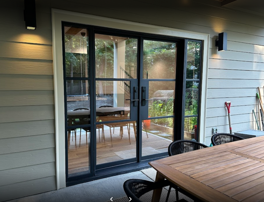 Pre-Order: Light 3 - Double + Sidelights | Steel French Doors (Ships 16-18 Weeks)