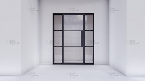 Light 3 - Single + Sidelights (Cold Weather + Thermal Break) | Steel French Doors