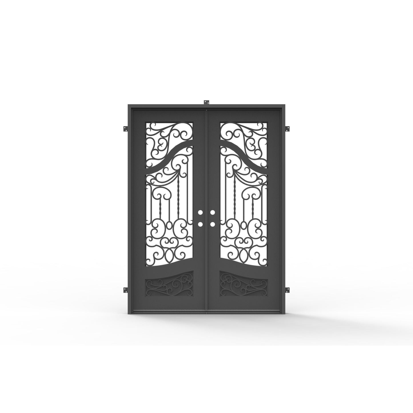 Pre-Order: Aspen 2 Double (Cold Weather + Thermal Break) | Wrought Iron Door (Ships 16-18 Weeks)