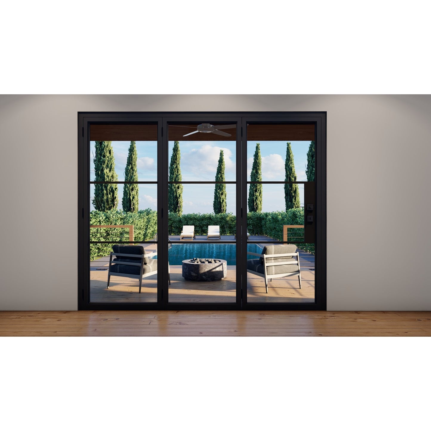 Pre-Order: Light 3 - 3 Panel | Steel Bi-Fold Doors (Ships 16-18 Weeks)