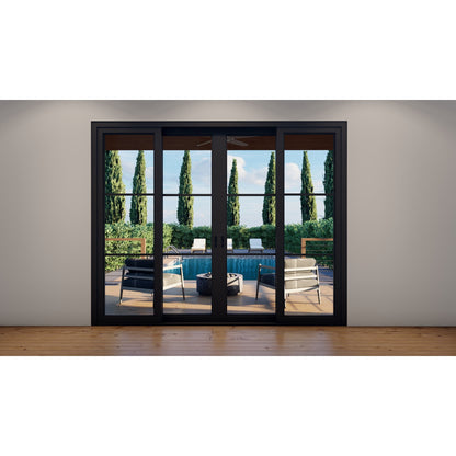 Pre-Order: Light 3 - 4 Panel (Fix - 2 Sliding - Fix) | | Steel Sliding Doors (Ships 16-18 Weeks)
