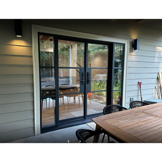 Pre-Order: Light 3 - Double + Sidelights | Steel French Doors (Ships 16-18 Weeks)