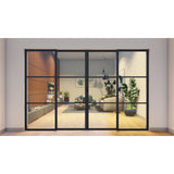Pre-Order: Light 3 Interior Sliding - 2 Slide +2 Fixed | Steel Interior Doors (Ships 16-18 Weeks)
