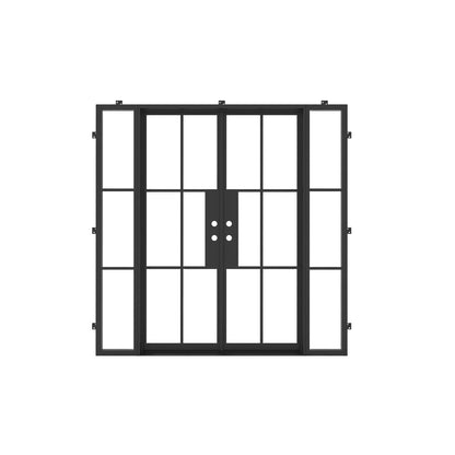 Pre-Order: Light 6 Double + Sidelights (Cold Weather + Thermal Break) | Steel French Doors (Ships 16-18 Weeks)