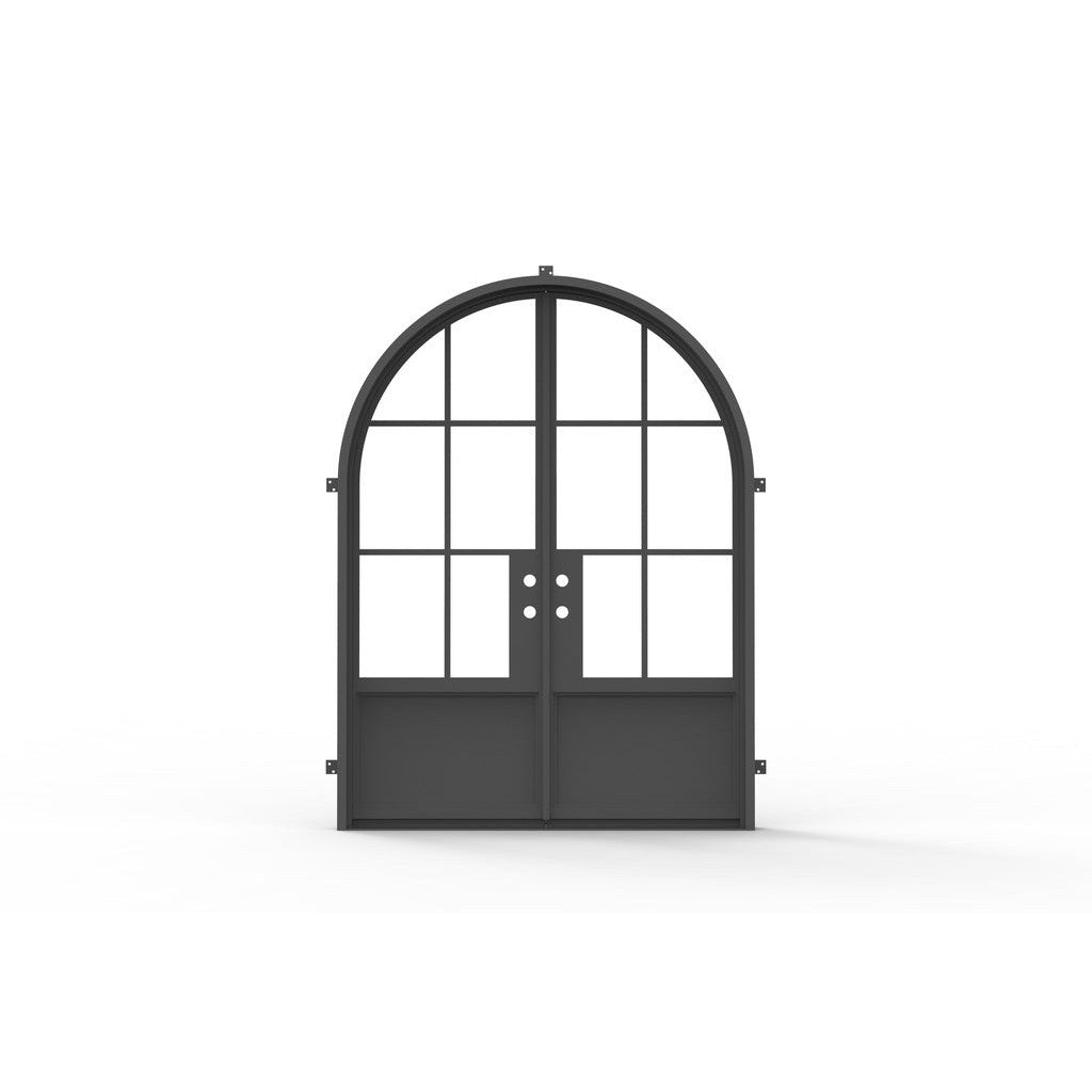 Pre-Order: Light 6 - Double w/ Kickplate | Steel French Doors (Ships 16-18 Weeks)