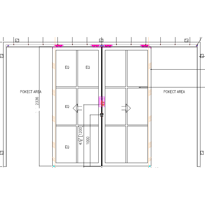 Pre-Order: Light 6 Interior - Double Pocket Door | Steel Pocket Doors (Ships 16-18 Weeks)