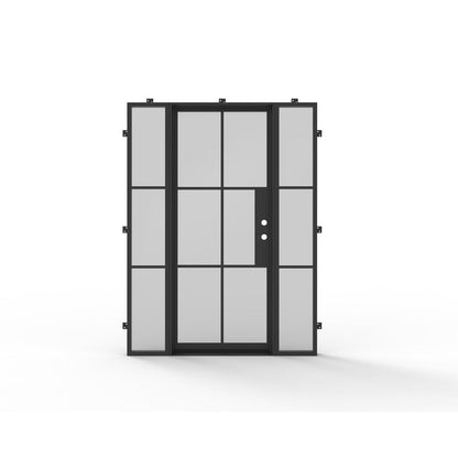 Pre-Order: Light 6 Single + Sidelights (Cold Weather + Thermal Break) | Steel French Doors (Ships 16-18 Weeks)