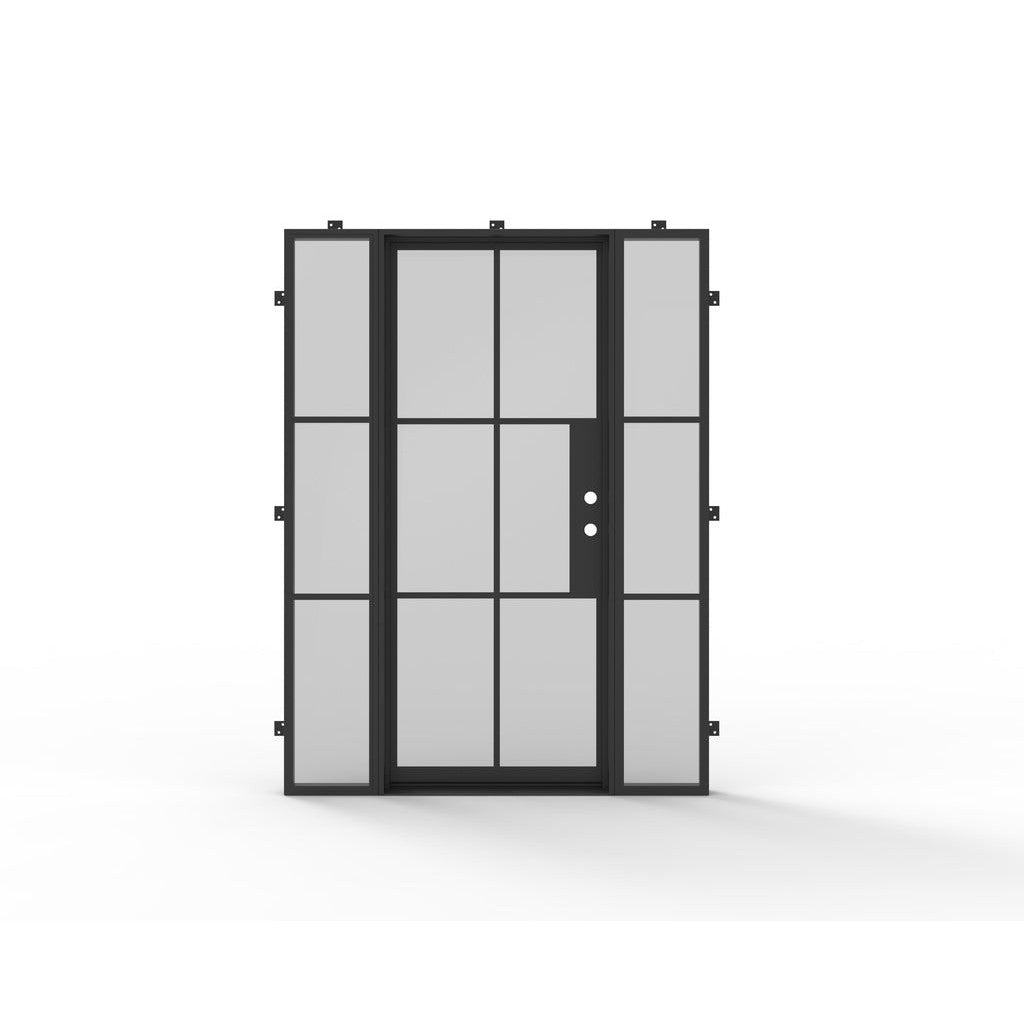 Pre-Order: Light 6 - Single + Sidelights | Steel French Doors (Ships 16-18 Weeks)