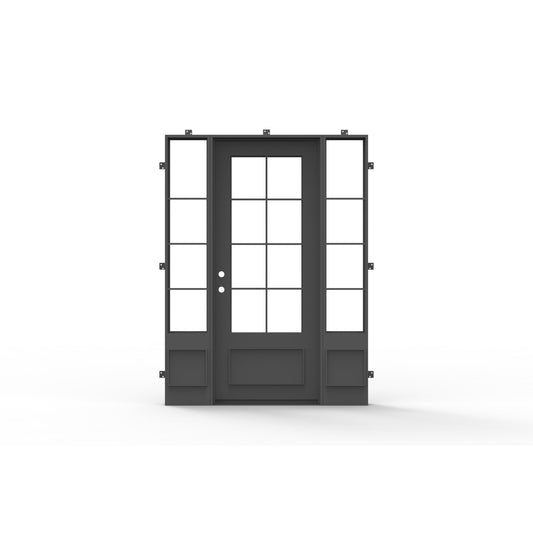 Pre-Order: Seattle Single + Sidelights | Steel French Doors (Ships 16-18 Weeks)