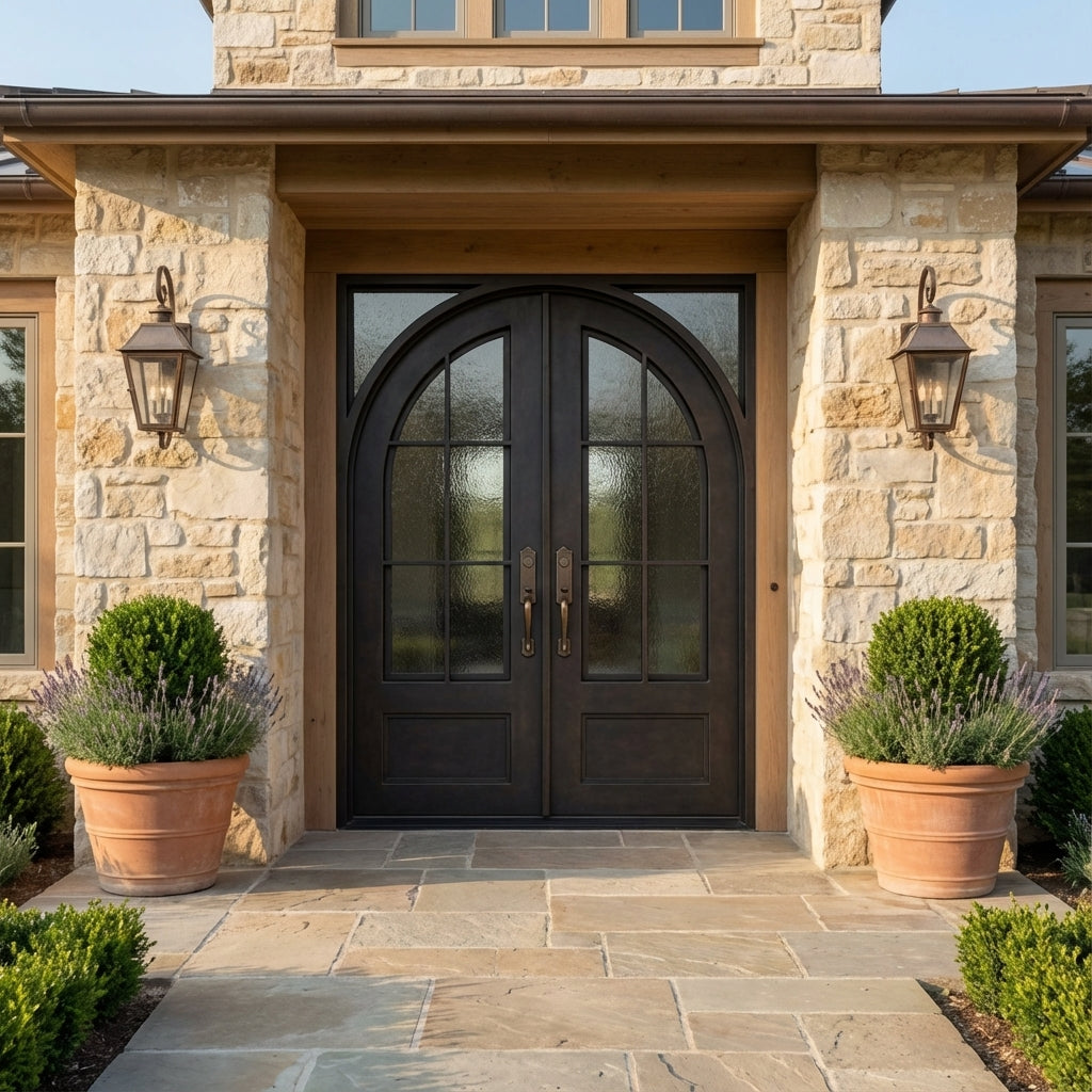 Telluride Double - Square-Arch | Wrought Iron Door