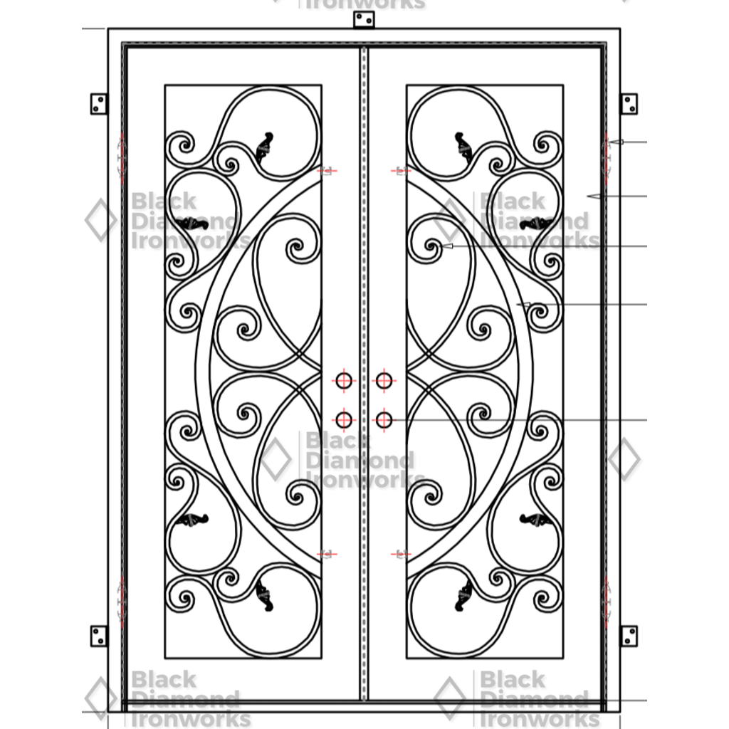 Pre-Order Winter Park-Wrought Iron Doors-Black Diamond Iron Doors