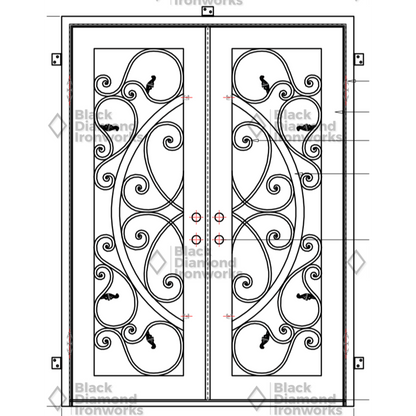 Pre-Order Winter Park-Wrought Iron Doors-Black Diamond Iron Doors
