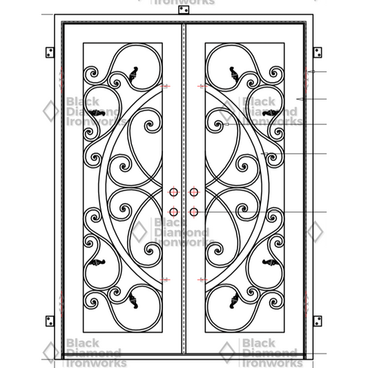 Pre-Order Winter Park-Wrought Iron Doors-Black Diamond Iron Doors