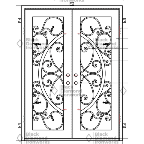 Pre-Order Winter Park-Wrought Iron Doors-Black Diamond Iron Doors