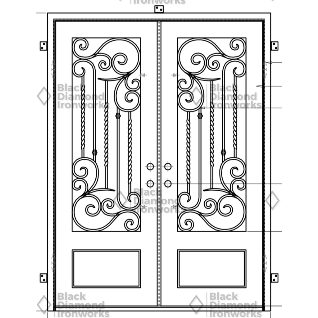 Pre-Order Val Gardena-Wrought Iron Doors-Black Diamond Iron Doors