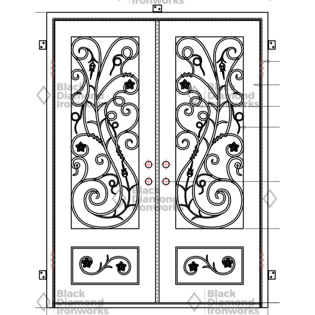 Pre-Order Steamboat Springs-Wrought Iron Doors-Black Diamond Iron Doors