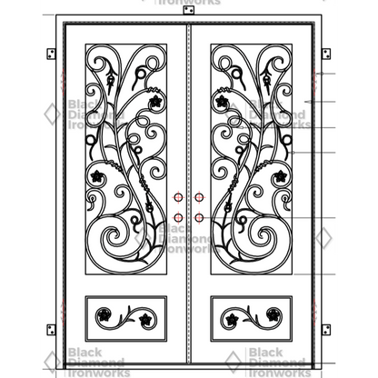 Pre-Order Steamboat Springs-Wrought Iron Doors-Black Diamond Iron Doors