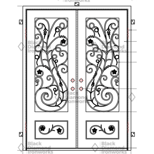 Pre-Order Steamboat Springs-Wrought Iron Doors-Black Diamond Iron Doors
