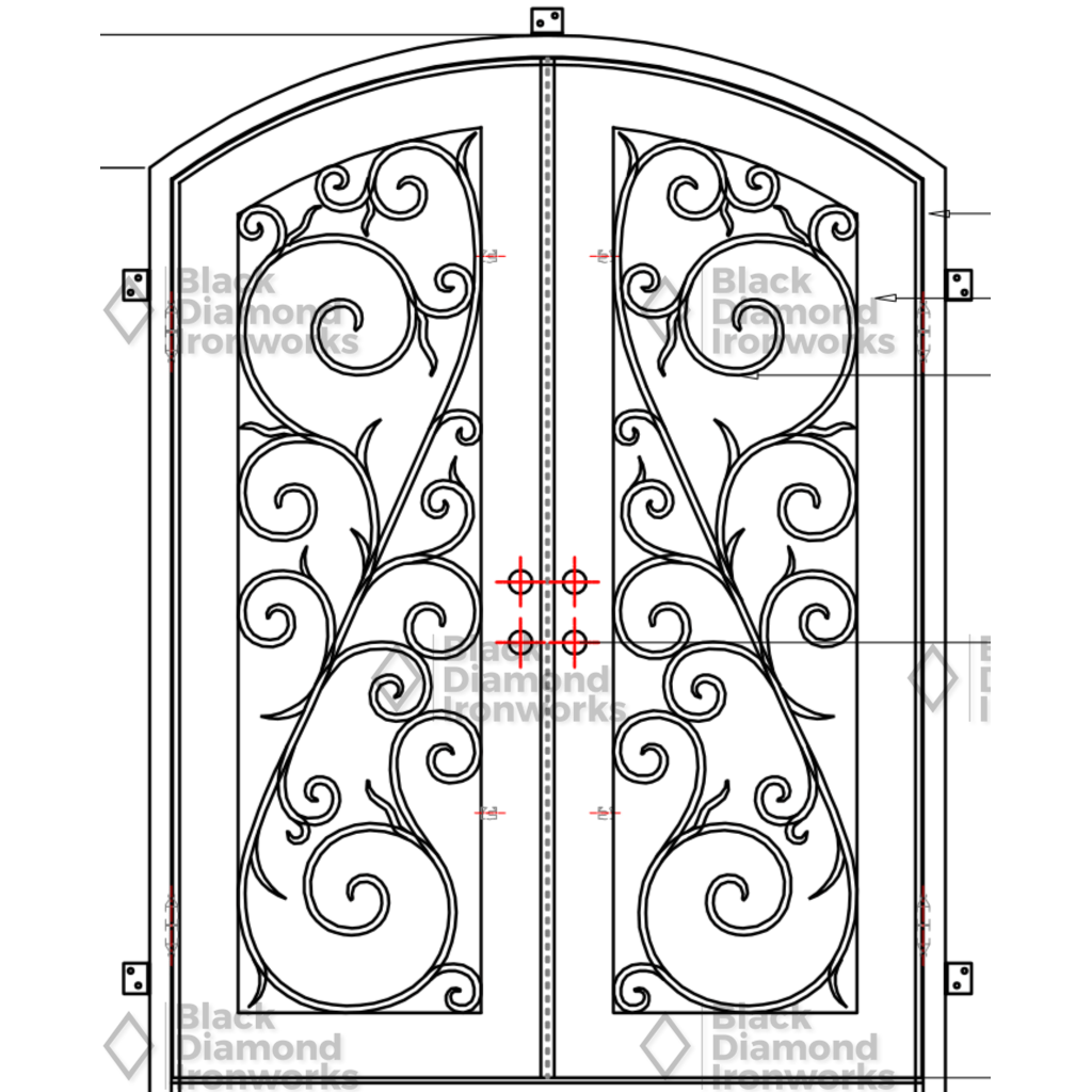 Pre-Order Val Thorens-Wrought Iron Doors-Black Diamond Iron Doors
